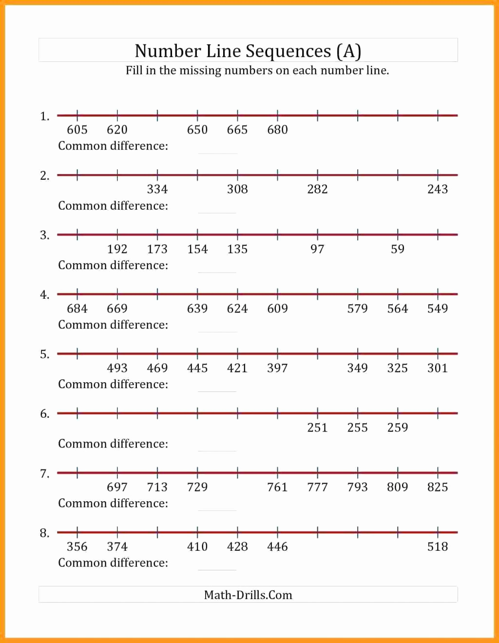 80 Printable Fraction Number Line Worksheet 40