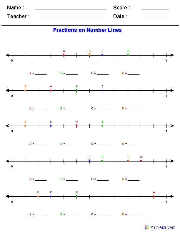 80 Printable Fraction Number Line Worksheet 52