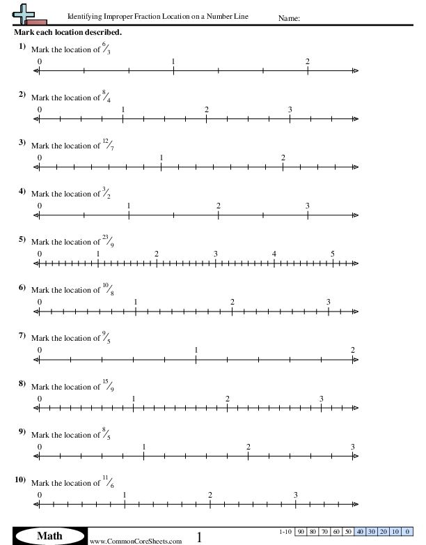 80 Printable Fraction Number Line Worksheet 58