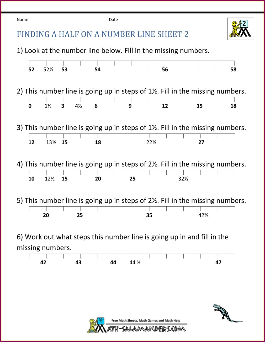 80 Printable Fraction Number Line Worksheet 68