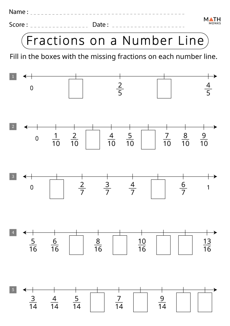 80 Printable Fraction Number Line Worksheet 73