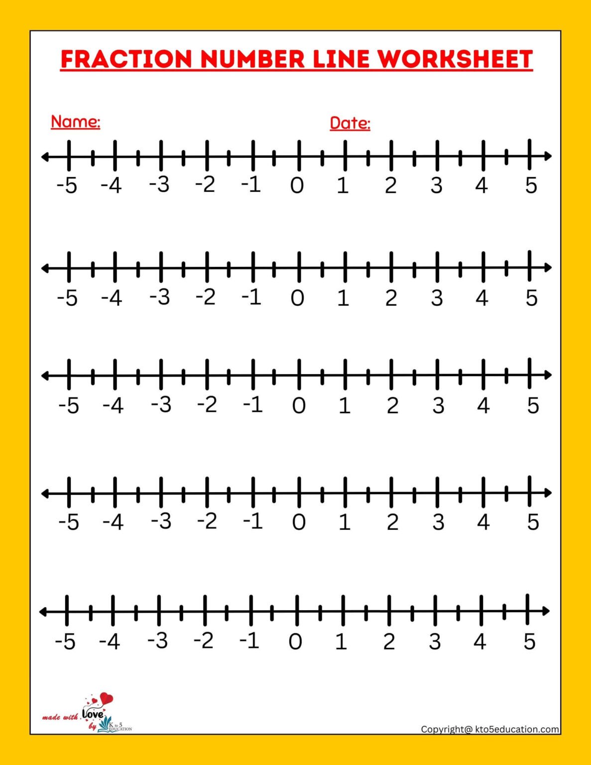 80 Printable Fraction Number Line Worksheet 76