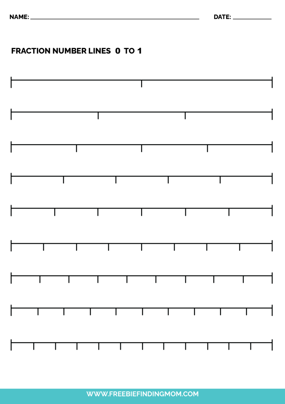 80 Printable Fraction Number Line Worksheet 81