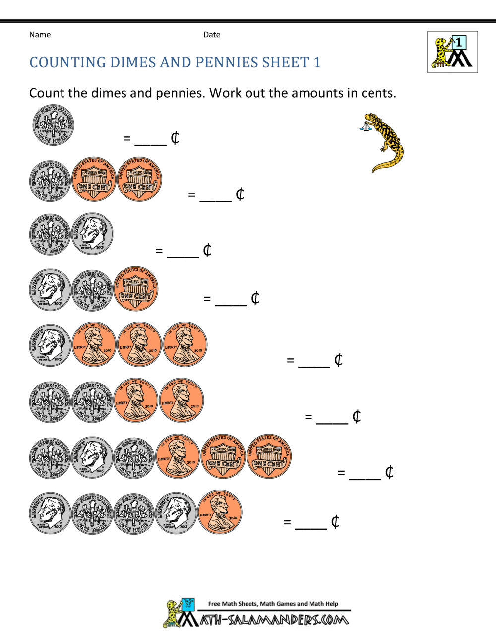 80 Printable Money Worksheets 1St Grade 3