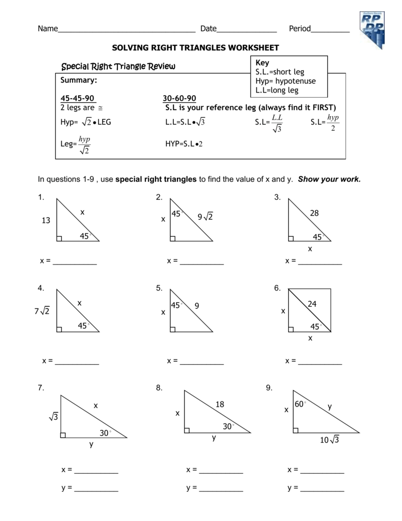 80 Printable Similar Right Triangles Worksheet 27