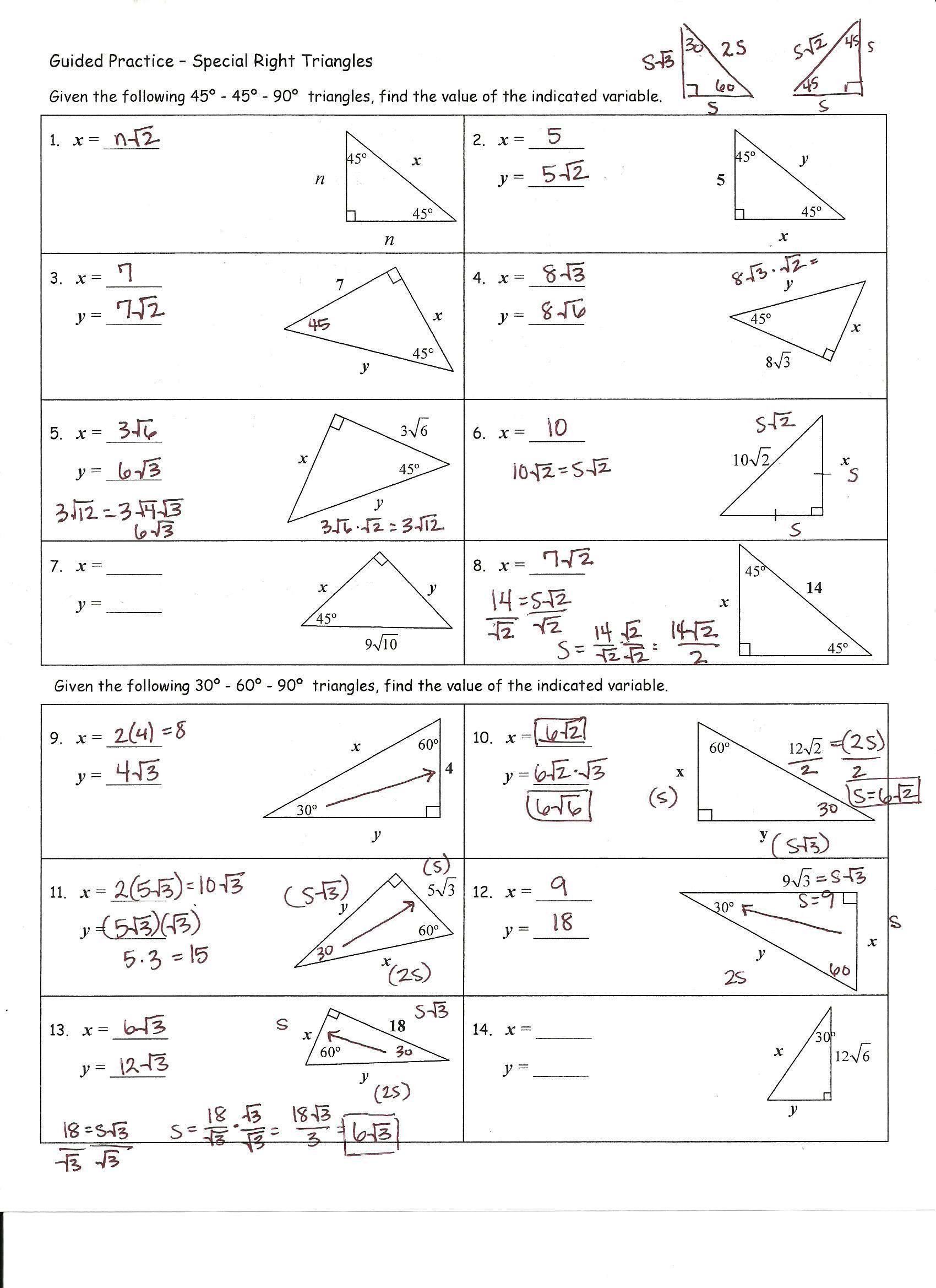 80 Printable Similar Right Triangles Worksheet 43