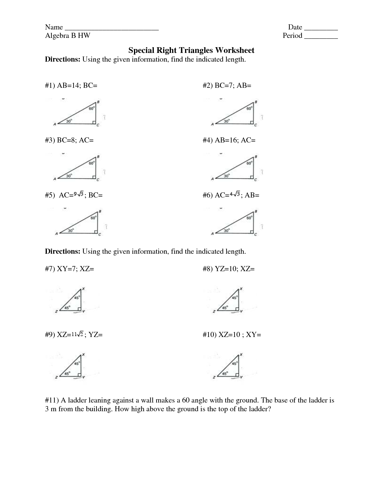 80 Printable Similar Right Triangles Worksheet 5