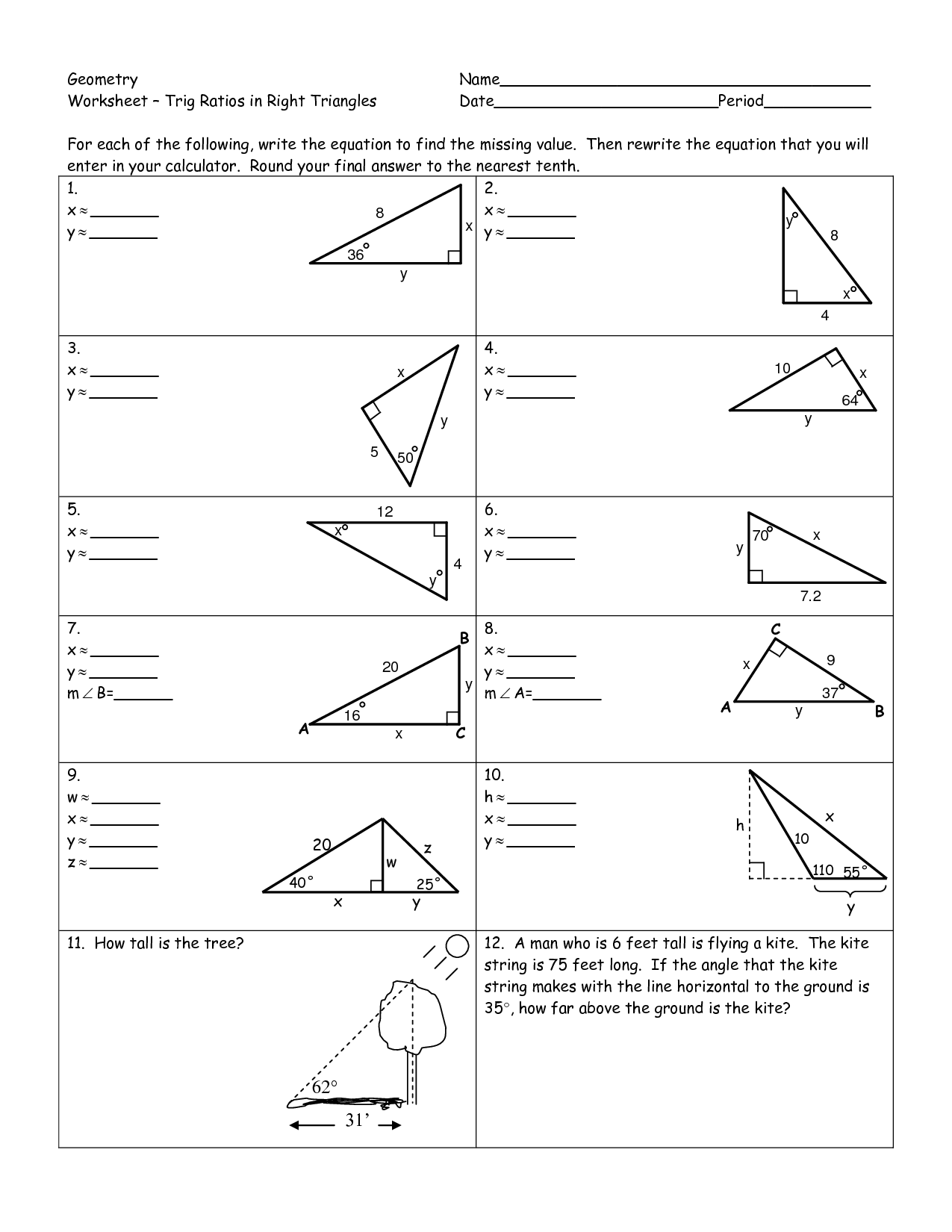 80 Printable Similar Right Triangles Worksheet 75