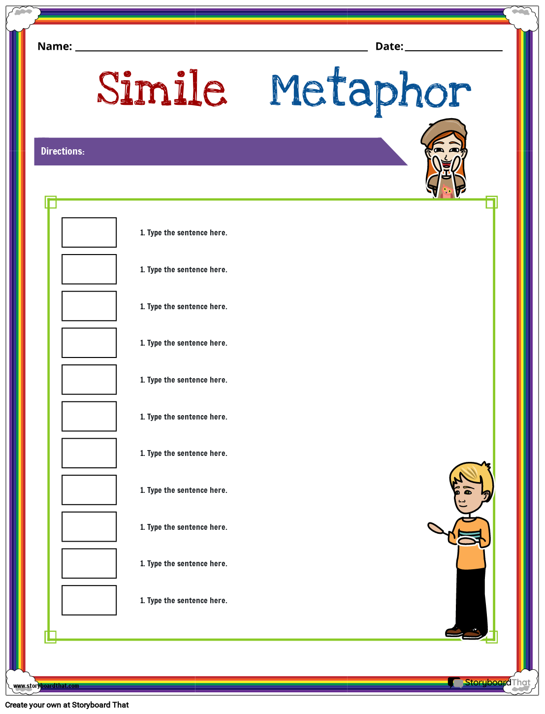 80 Printable Simile And Metaphor Worksheets 27