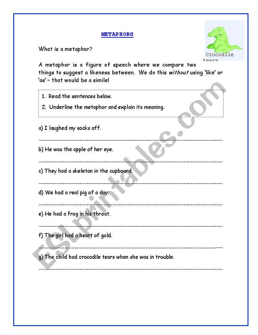 80 Printable Simile And Metaphor Worksheets 44