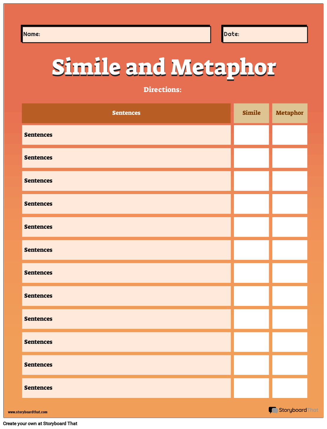 80 Printable Simile And Metaphor Worksheets 65