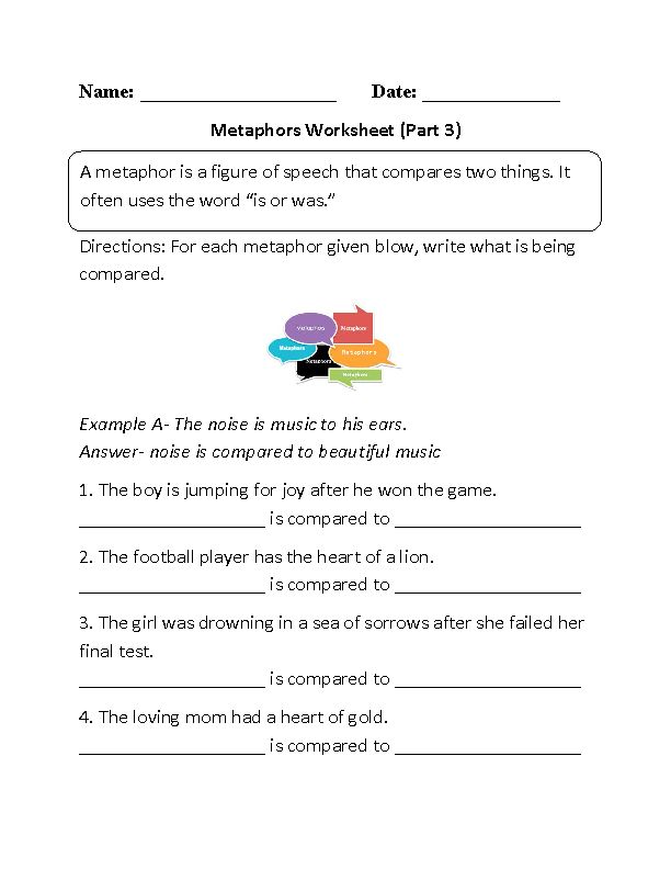 80 Printable Simile And Metaphor Worksheets 66