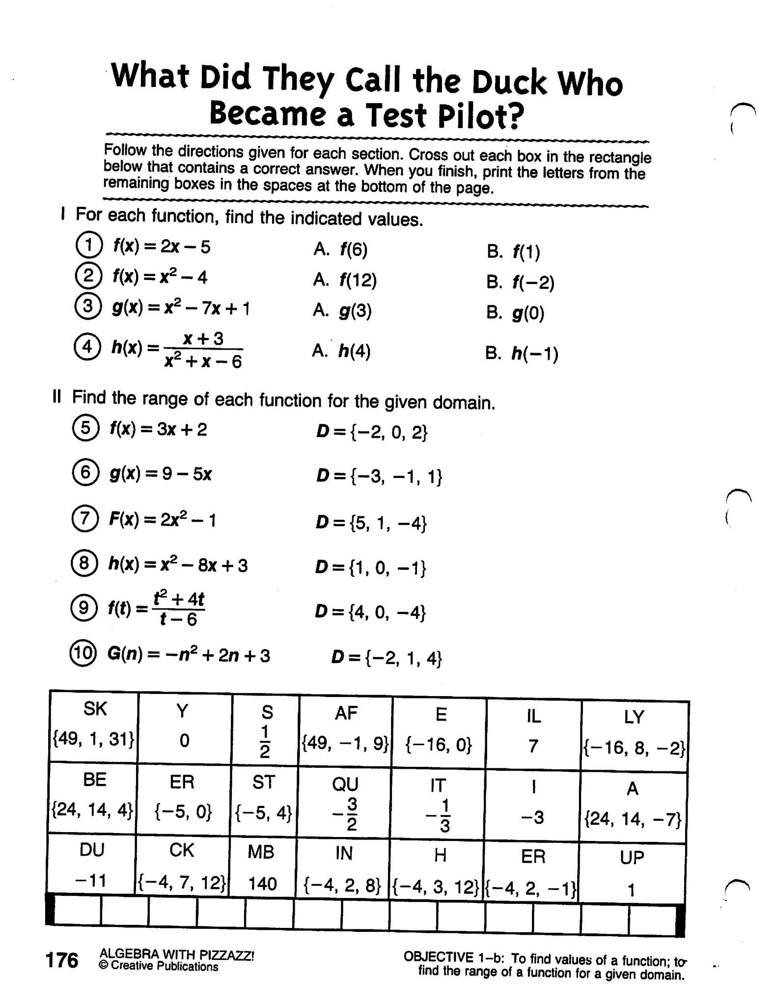 80 Printable Worksheet Domain And Range 29