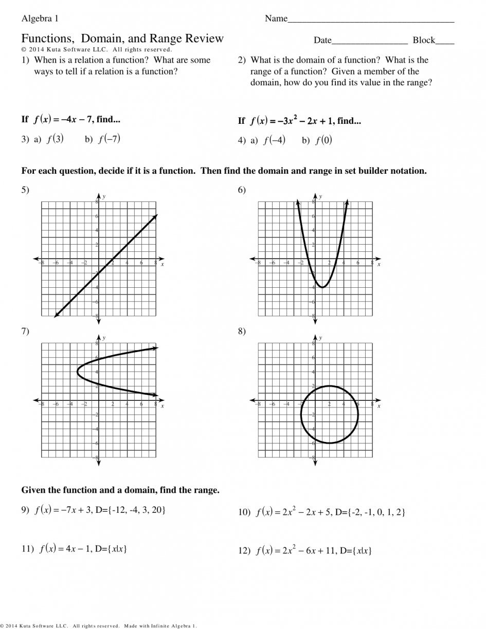 80 Printable Worksheet Domain And Range 35