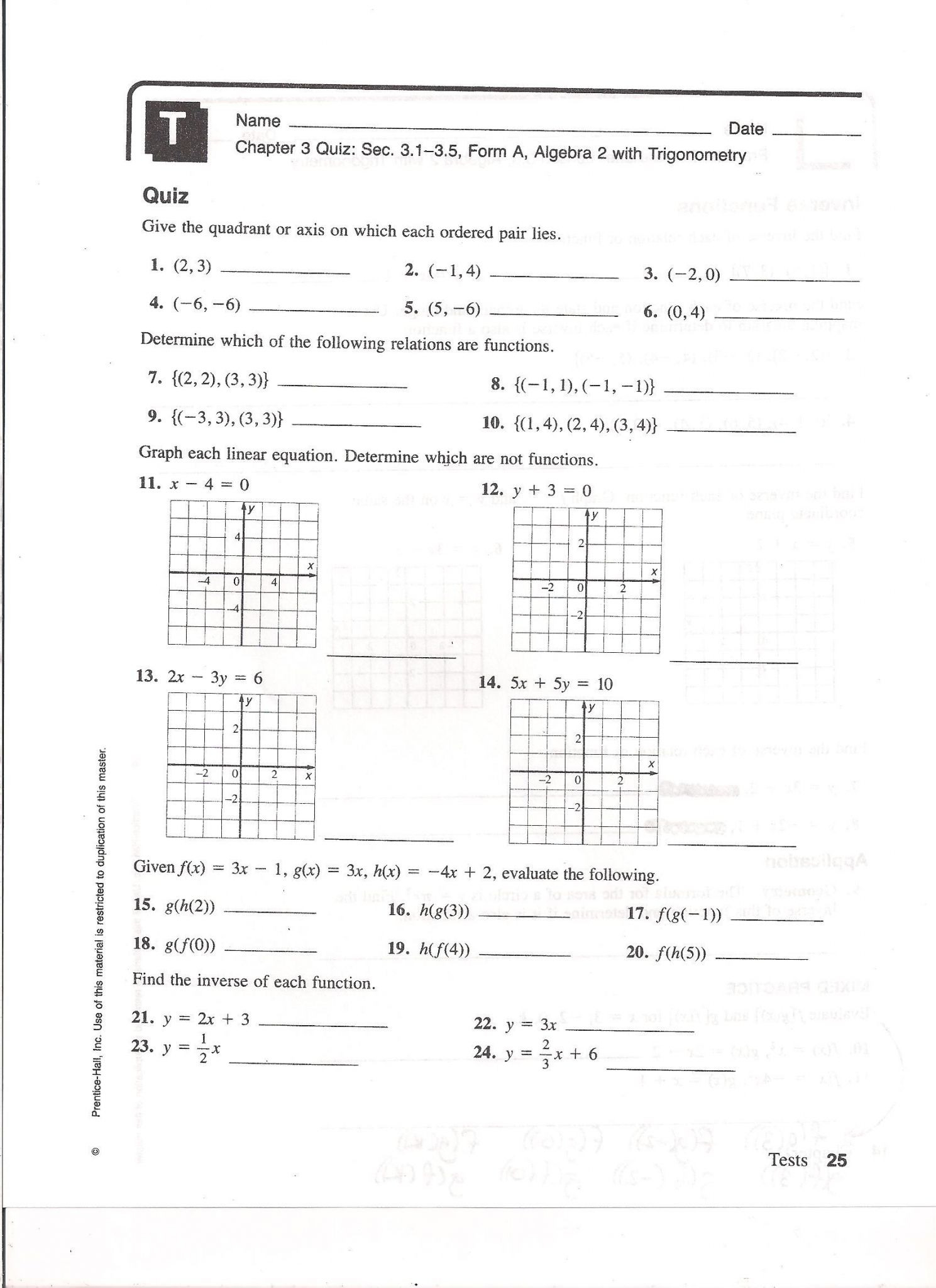 80 Printable Worksheet Domain And Range 46