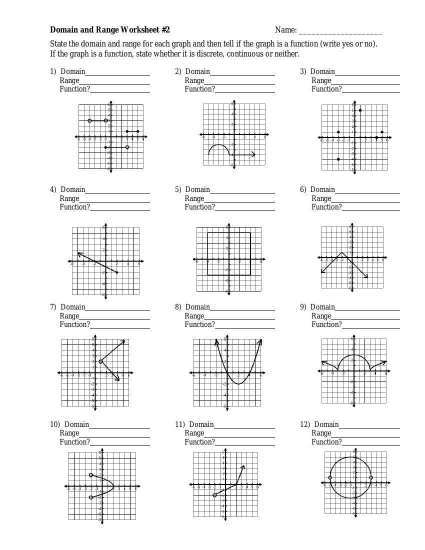 80 Printable Worksheet Domain And Range 70