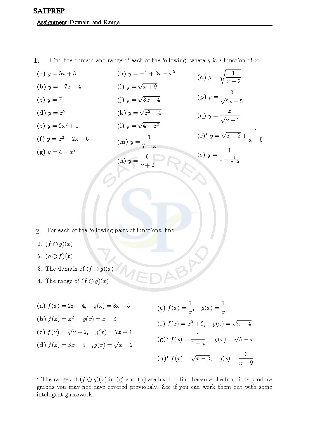 80 Printable Worksheet Domain And Range 83