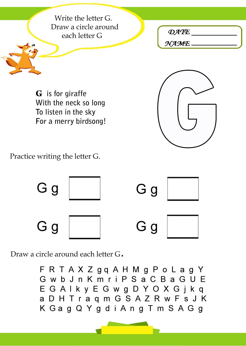 85 Preschool Worksheets Letter G 29