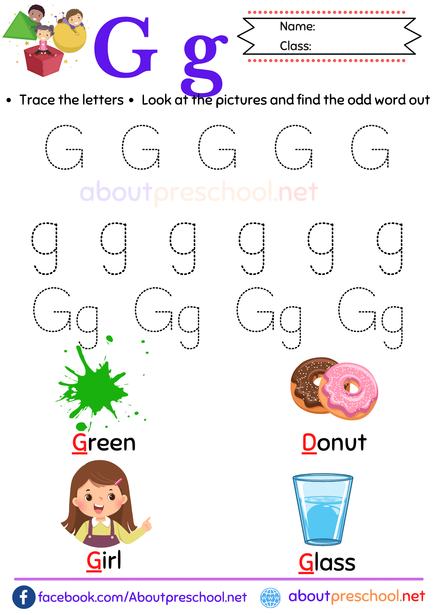 85 Preschool Worksheets Letter G 46