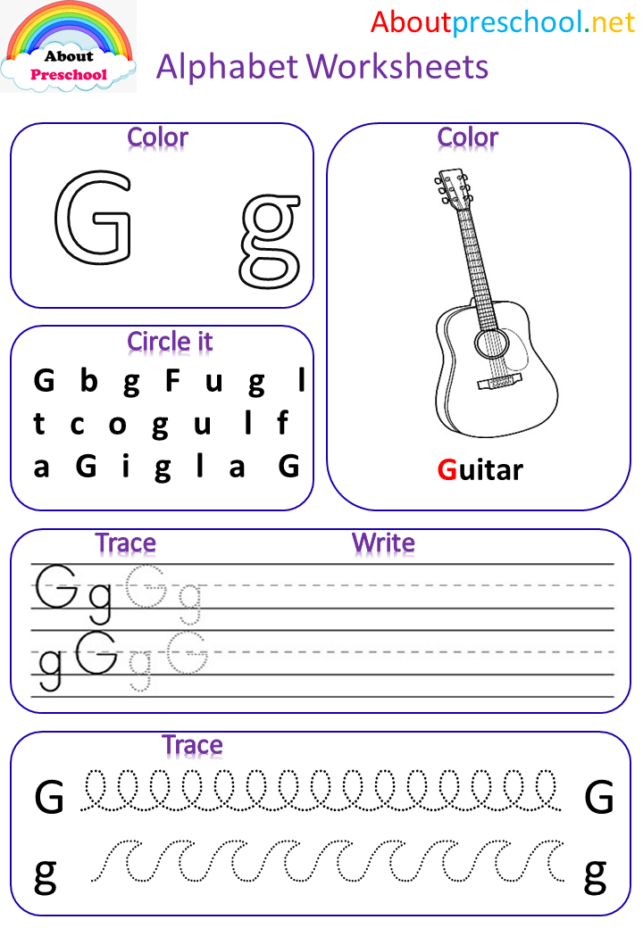 85 Preschool Worksheets Letter G 52