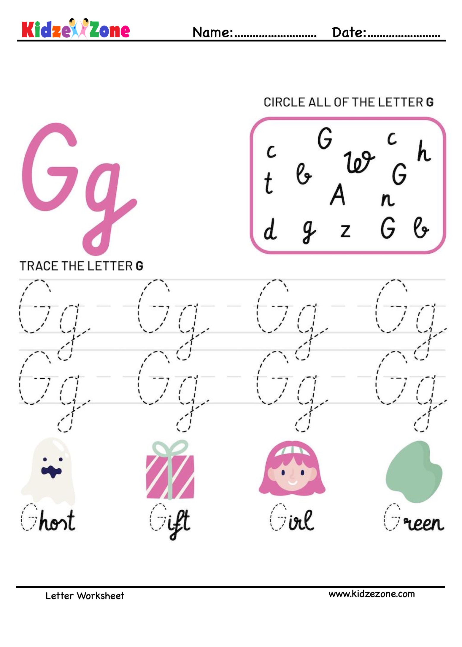 85 Preschool Worksheets Letter G 70