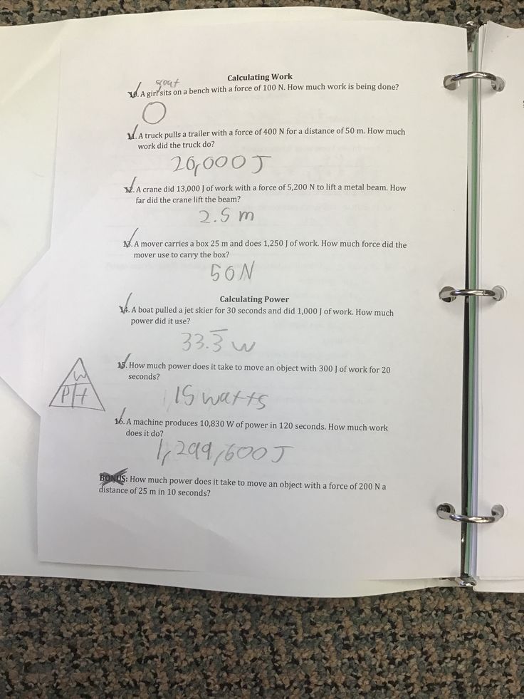 85 Work and Power Worksheet 36