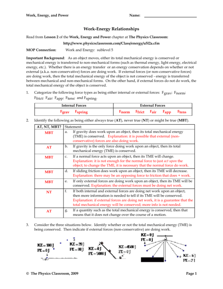 85 Work and Power Worksheet 39