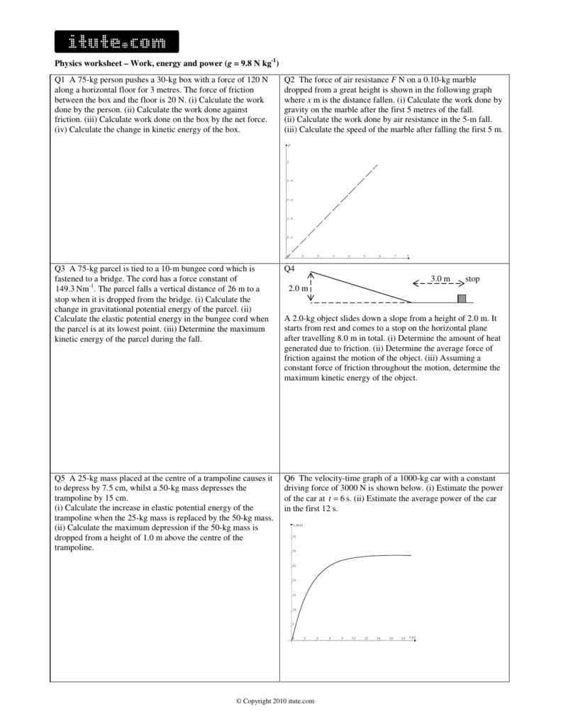 85 Work and Power Worksheet 43