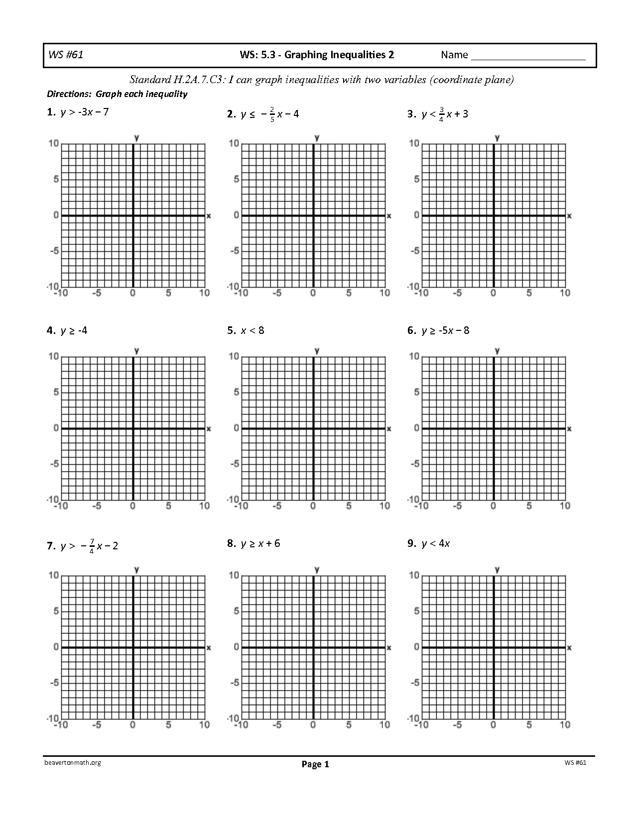 90 Graphing Inequalities Worksheet Pdf 77