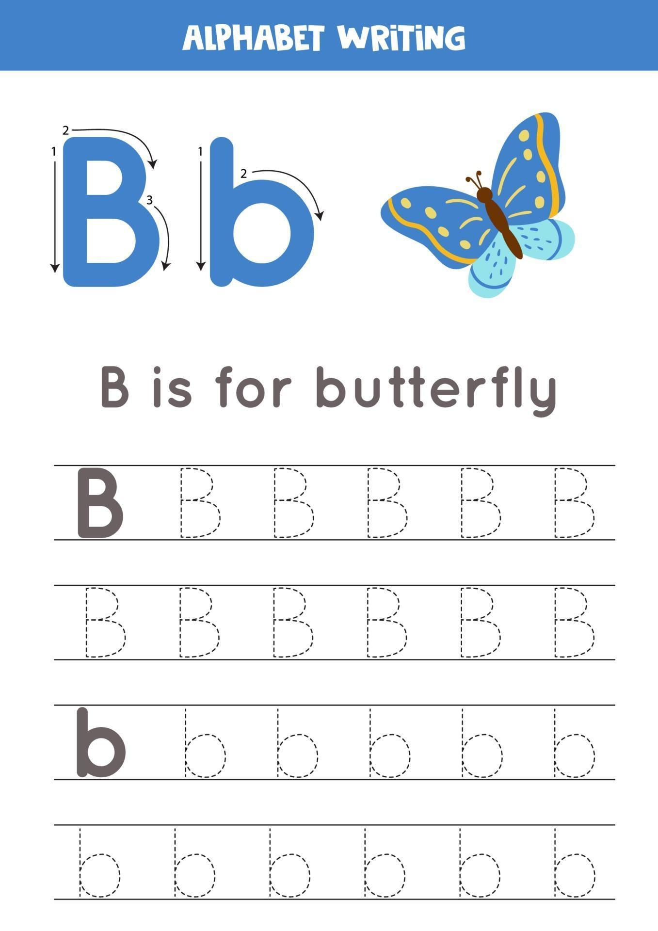 90 Letter B Tracing Worksheets 2