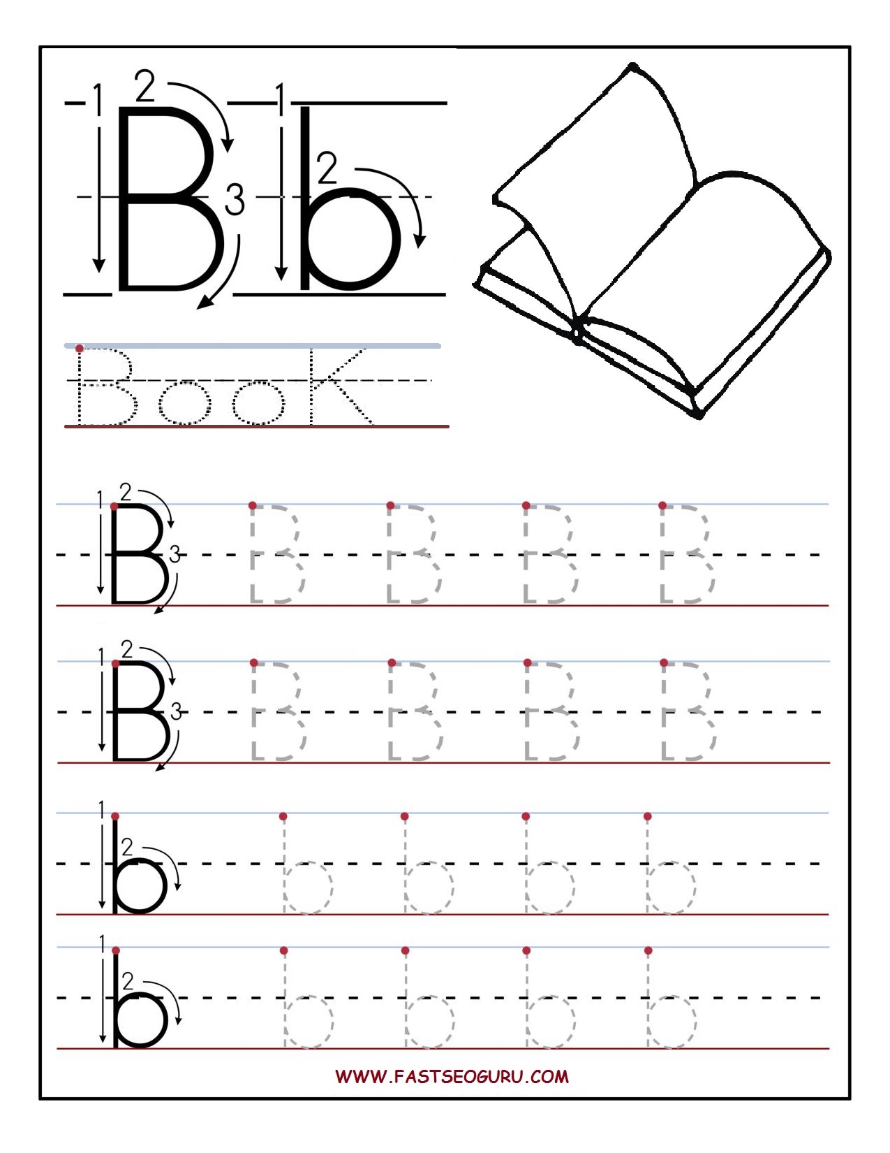 90 Letter B Tracing Worksheets 25