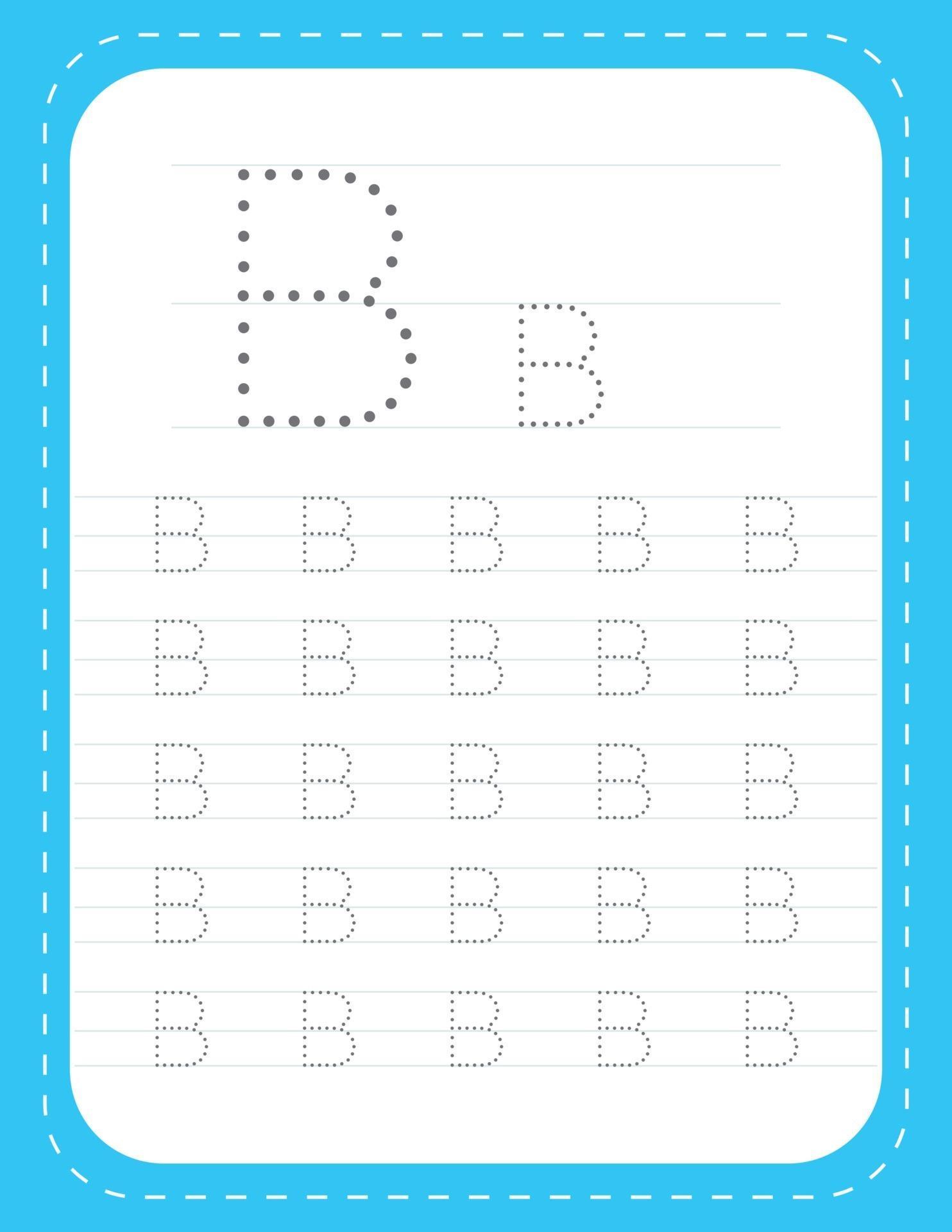 90 Letter B Tracing Worksheets 4