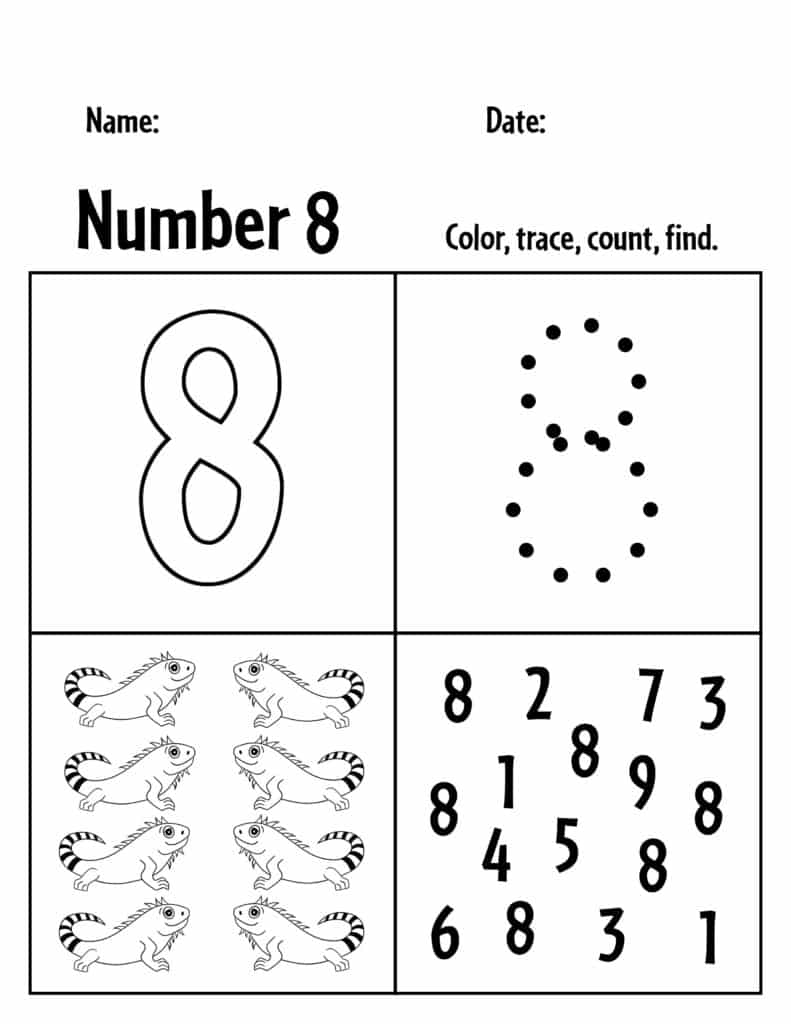 90 Number 8 Worksheet Preschool 14