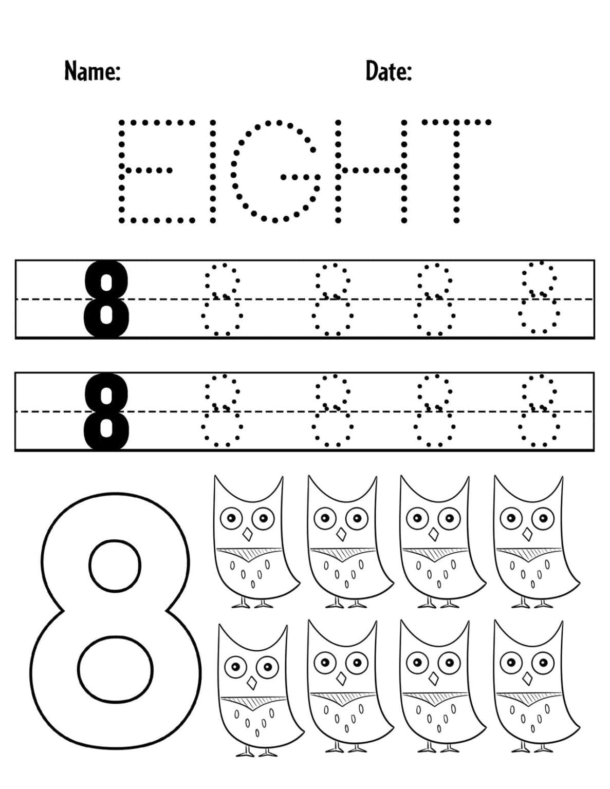 90 Number 8 Worksheet Preschool 45