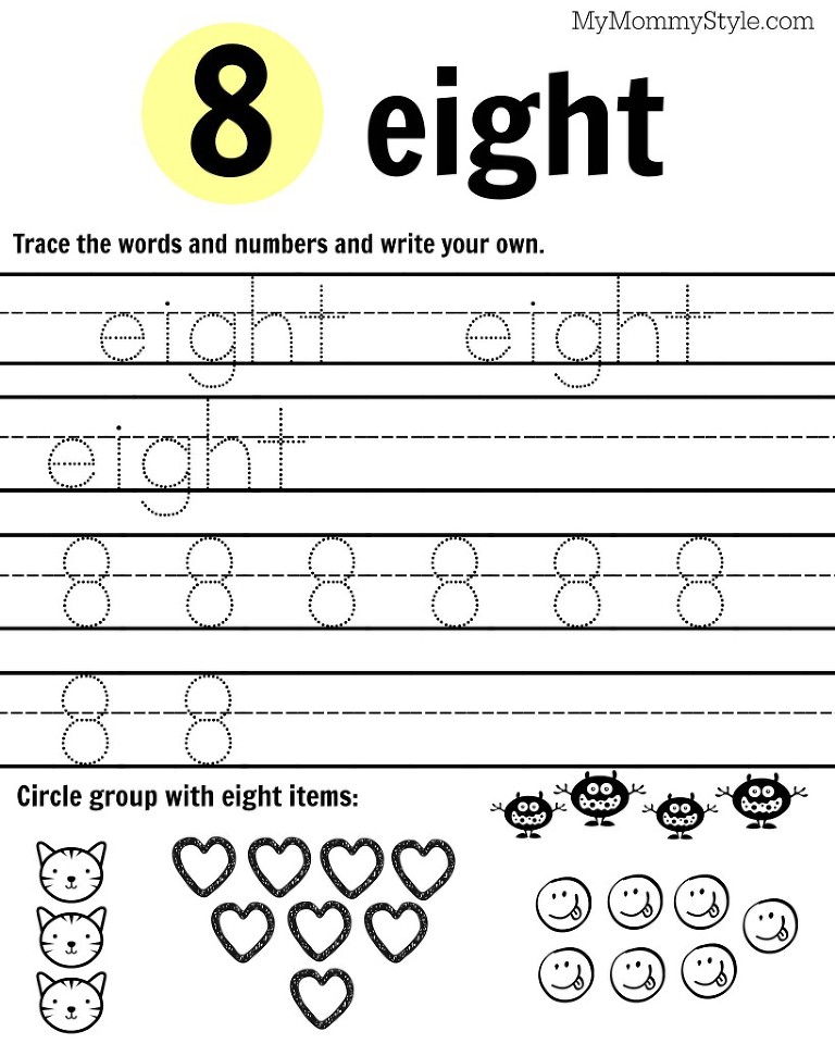 90 Number 8 Worksheet Preschool 46