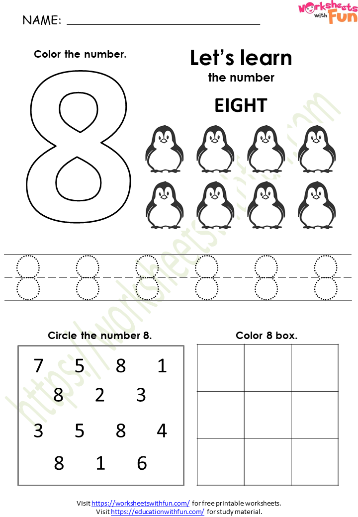 90 Number 8 Worksheet Preschool 74