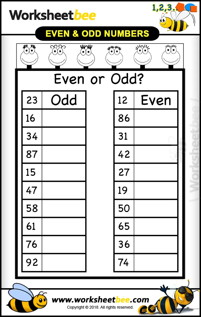 90 Odd And Even Worksheets 1