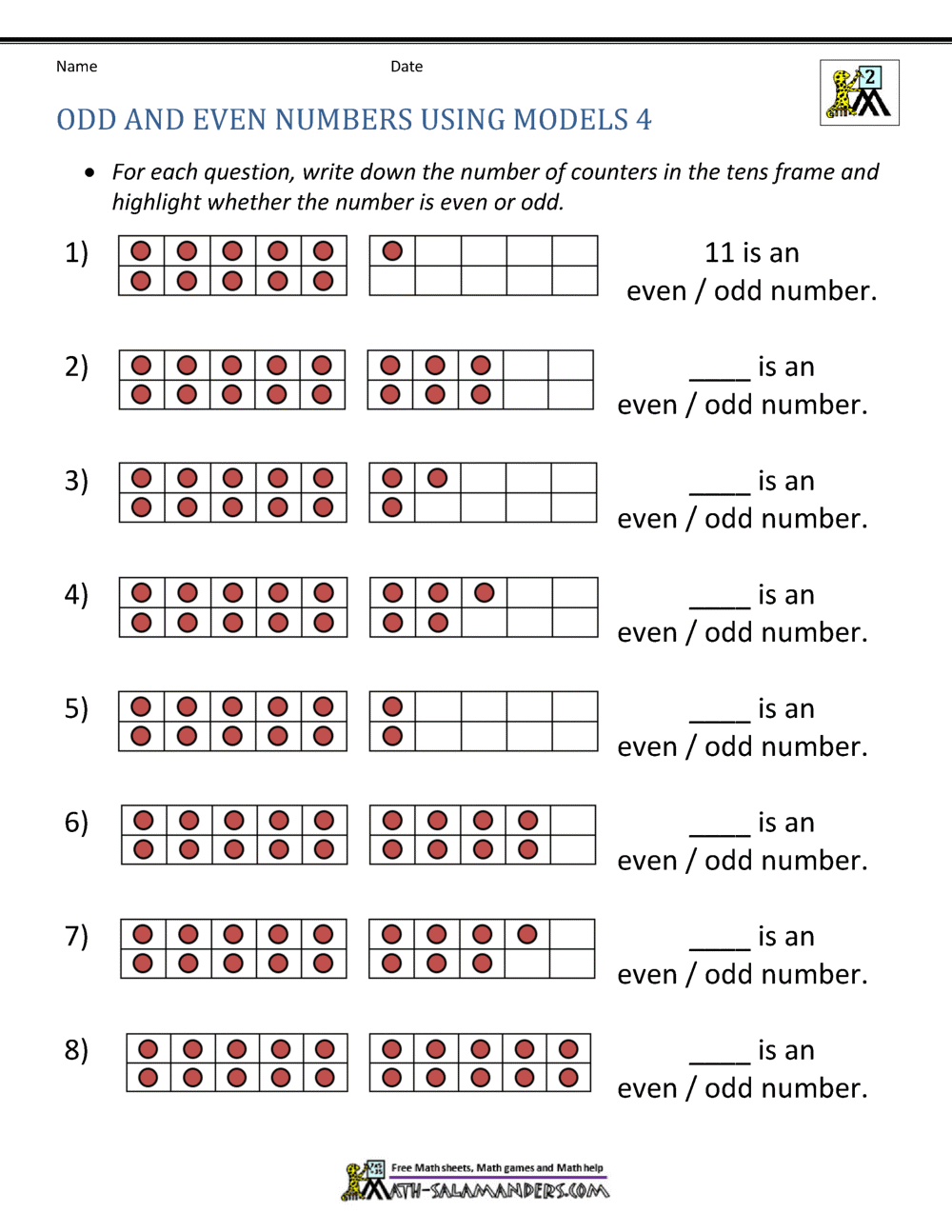 90 Odd And Even Worksheets 14