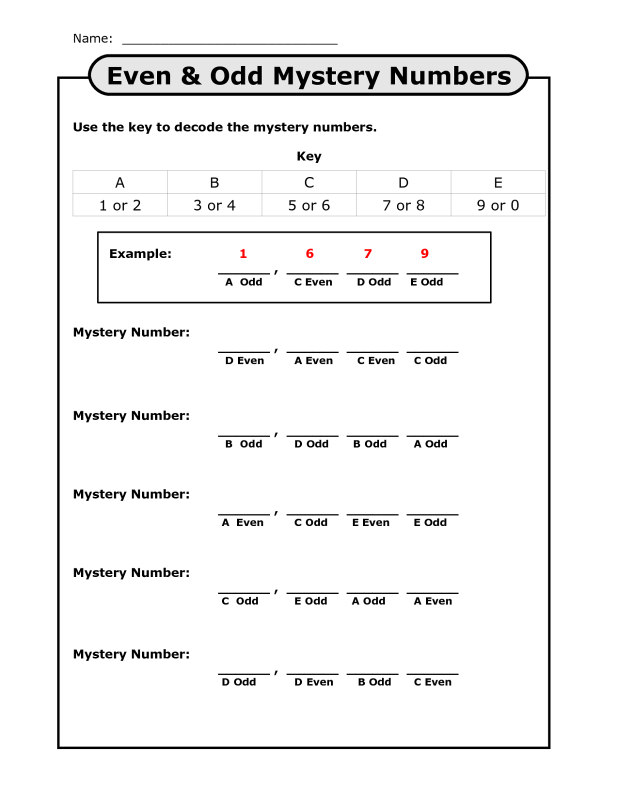 90 Odd And Even Worksheets 40