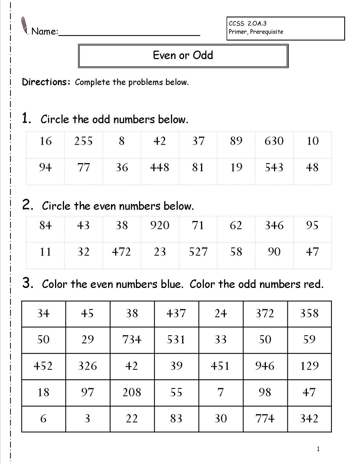 90 Odd And Even Worksheets 71