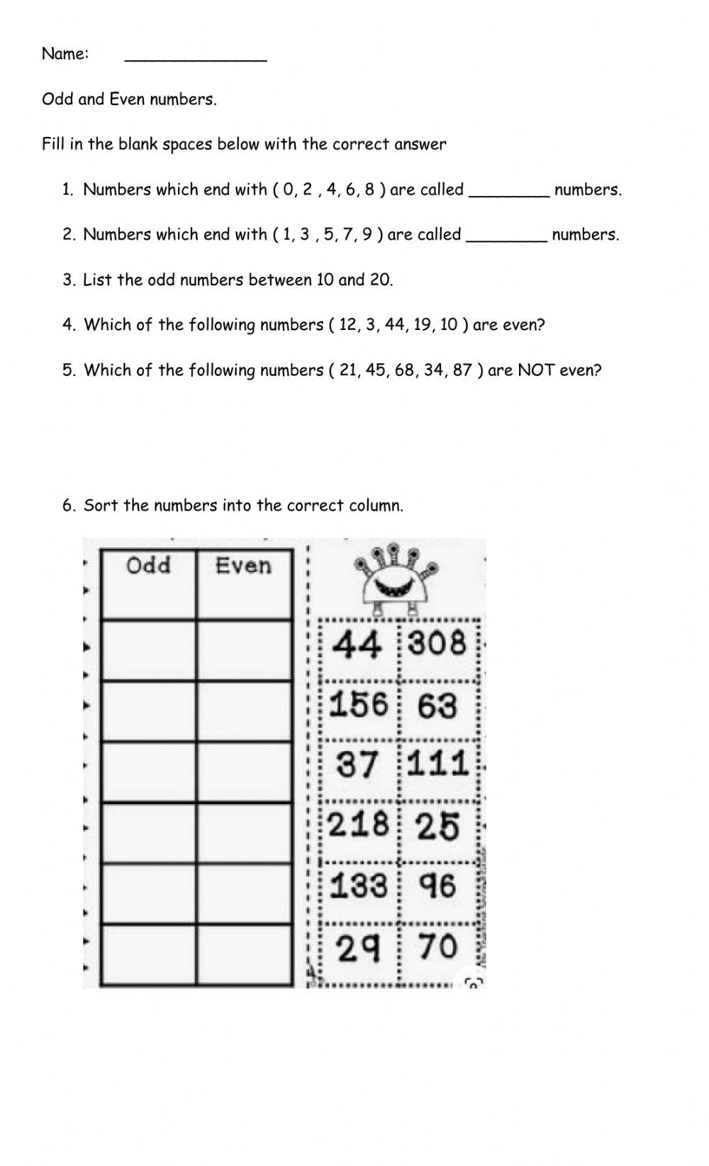 90 Odd And Even Worksheets 83