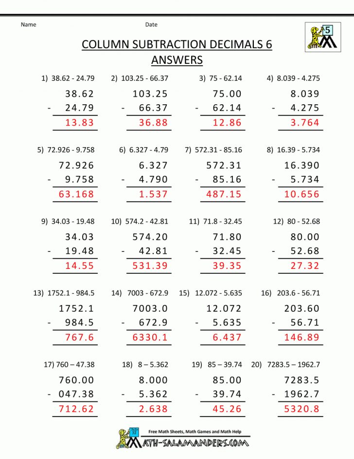 90 Printable 5Th Grad Math Worksheets 15