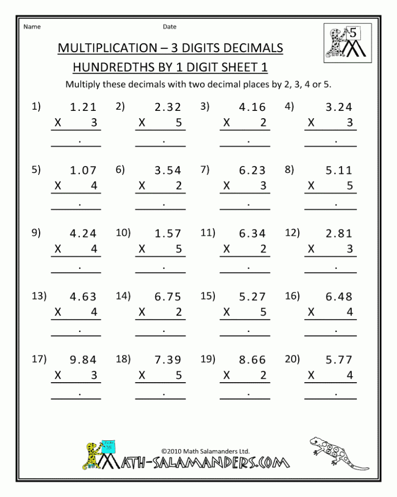 90 Printable 5Th Grad Math Worksheets 49