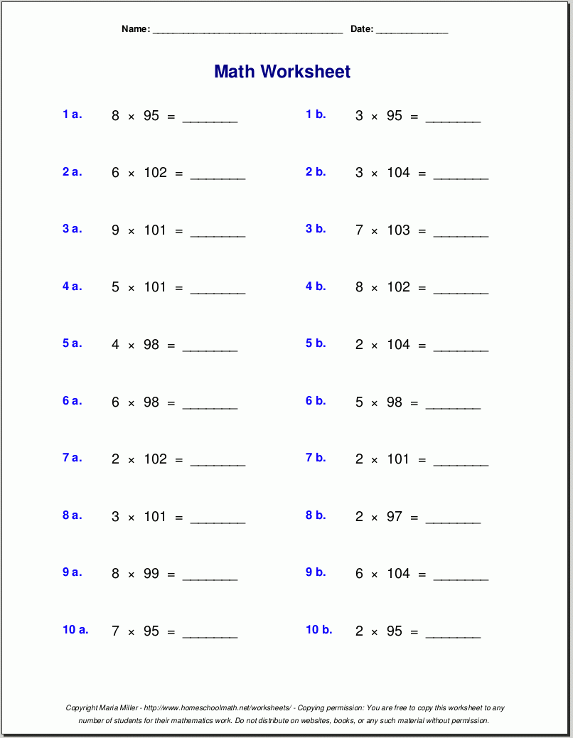 90 Printable 5Th Grad Math Worksheets 58