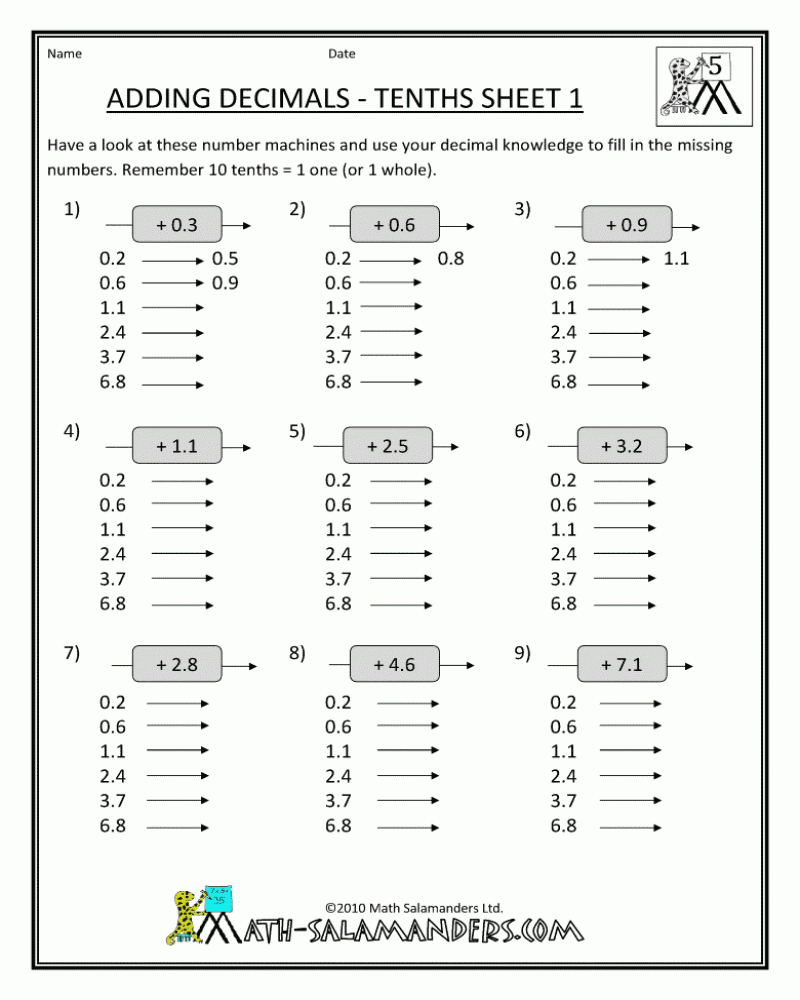 90 Printable 5Th Grad Math Worksheets 65