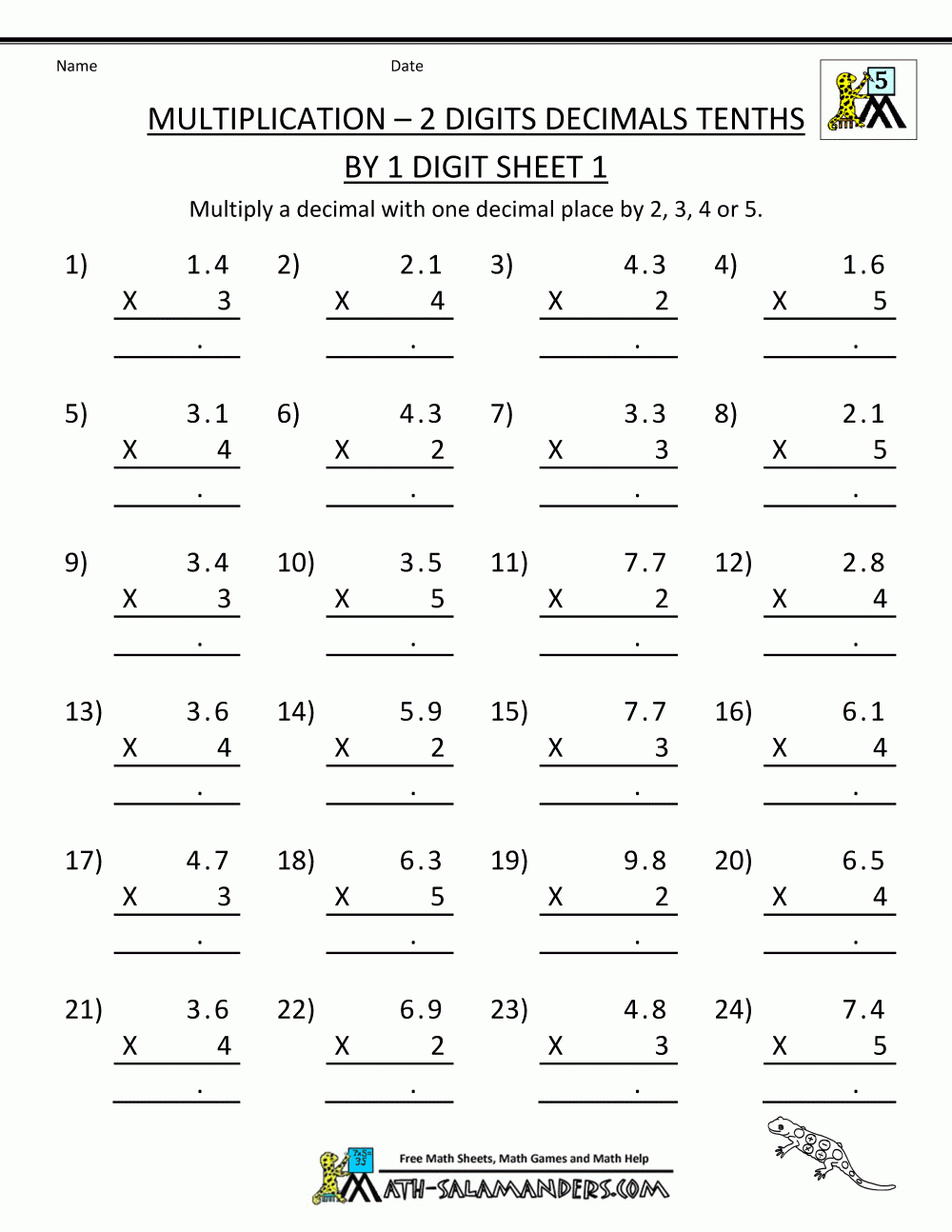 90 Printable 5Th Grad Math Worksheets 9