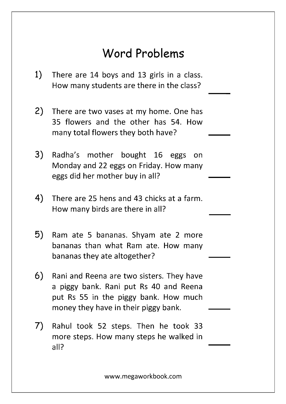 90 Printable Math Word Problems Worksheets 16