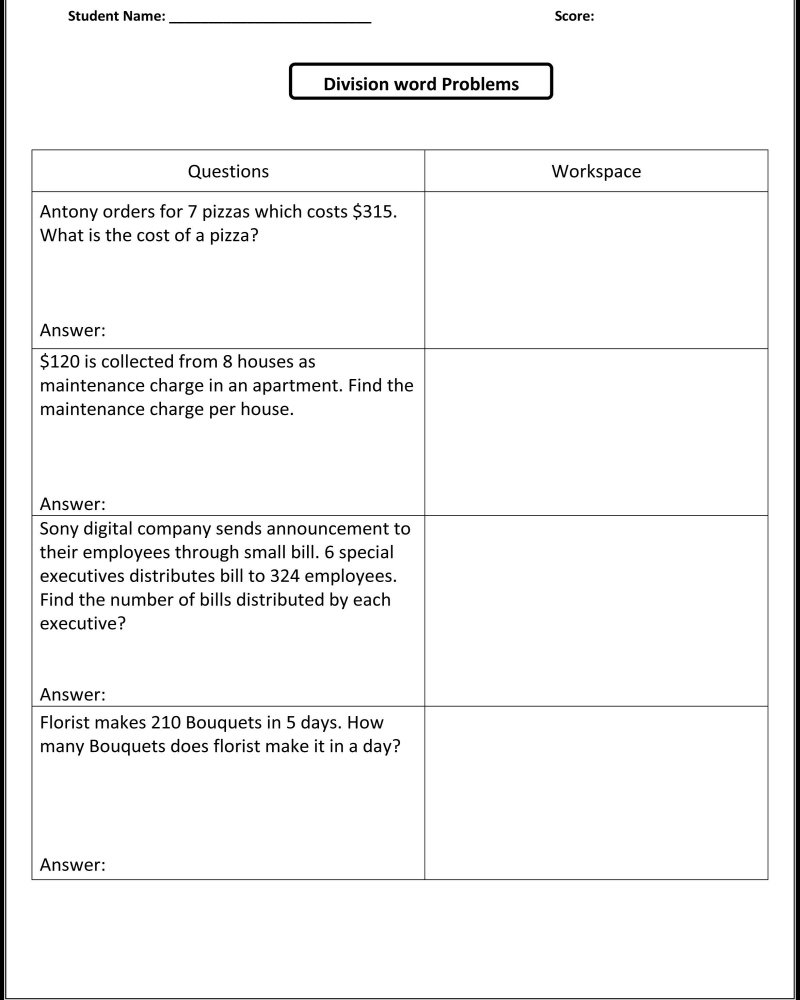 90 Printable Math Word Problems Worksheets 34