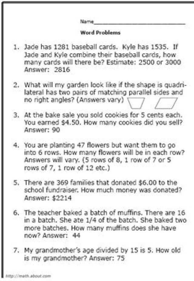 90 Printable Math Word Problems Worksheets 47