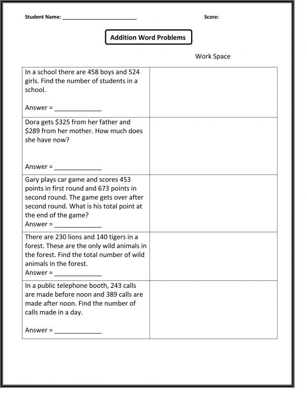 90 Printable Math Word Problems Worksheets 59